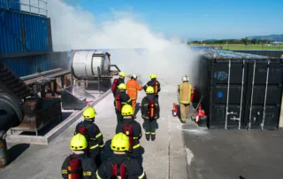 Trainees completing STCW firefighting at SMT Glasgow