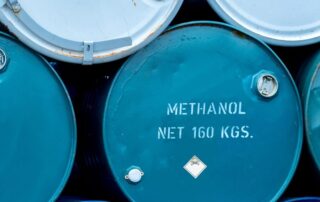 Blue Drums of Methanol for maritime fuels - used in IGF training courses for STCW
