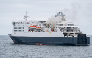 Lithium-Ion battery fire onboard ferry crossing stream marine training